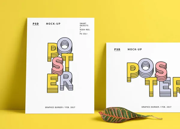 Fall Themed Poster Landscape and Portrait View Mockup 1