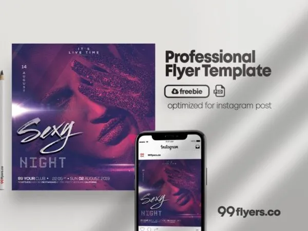 Fancy Party Night Instagram Post Template 1