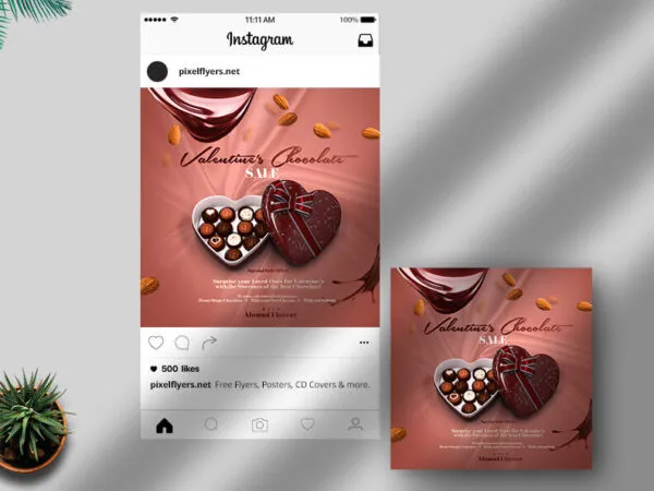 Fancy Romantic Valentines Chocolate Sale Instagram Post 1
