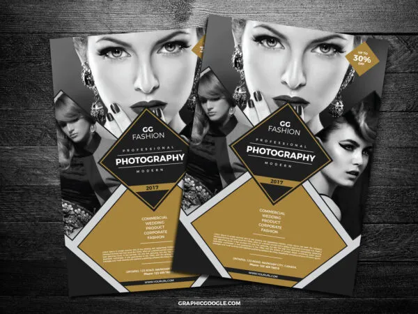 Fashion Photography Flyer Template with a Dark Design 1