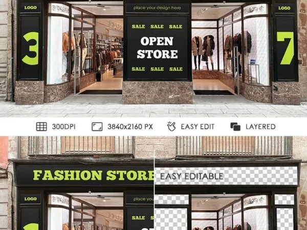 Fashion Storefront Mockup in Facing Shot 1