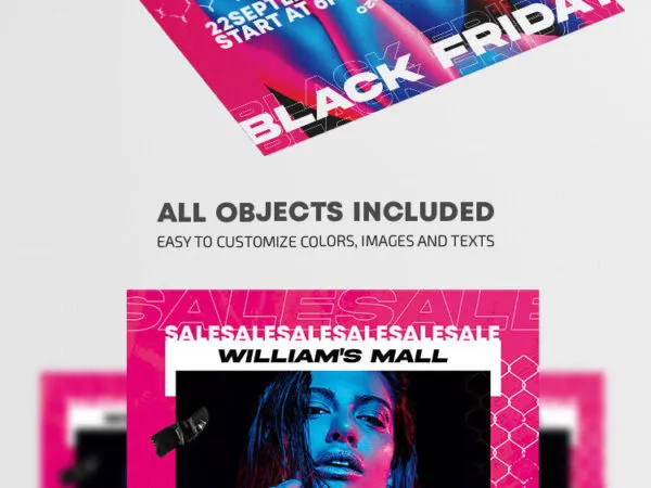Fashionable Black Friday Flyer Template 1
