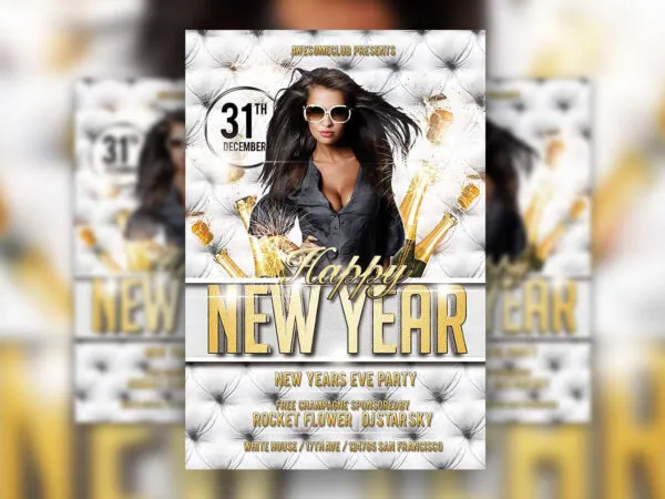 Fashionable New Year Party Flyer Template 1