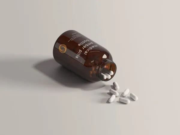 Felt on the Side Amber Medicine Bottle Mockup 1