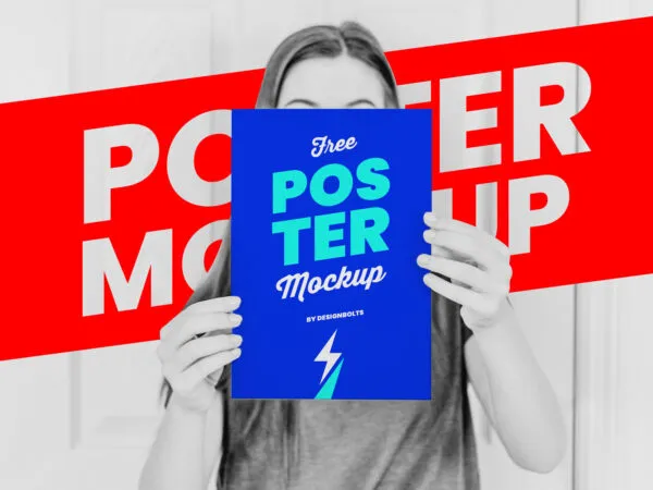Female Hand Holding Poster Mockup 1