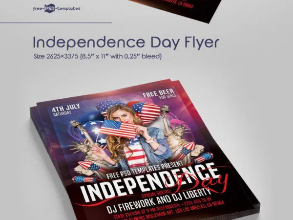 Feminine Independence Day Facebook Cover and Flyer Template 1