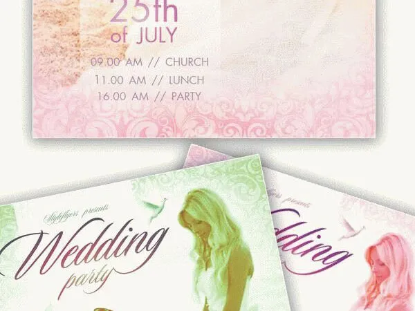 Feminisms Minimal Wedding Party Flyer Template 1