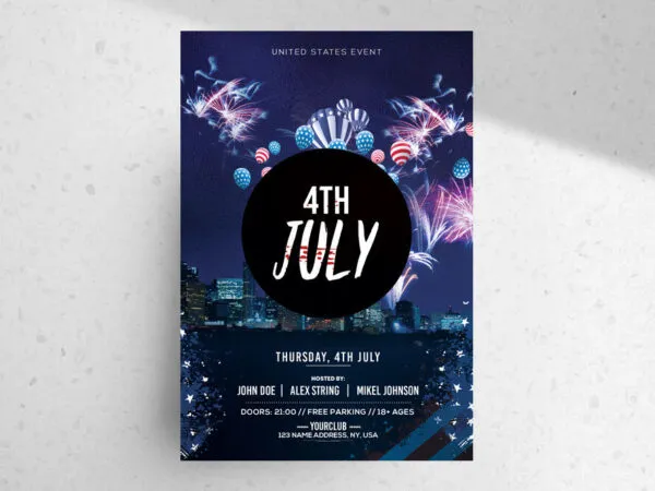 Festive 4th of July Flyer Template 1