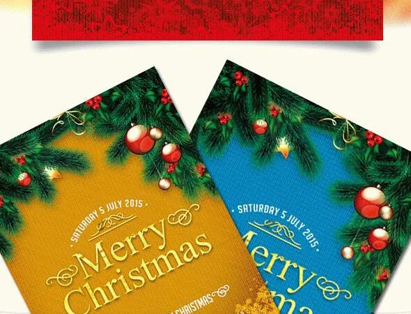 Festive Border Elegant Christmas Flyer Template and Facebook Cover 1
