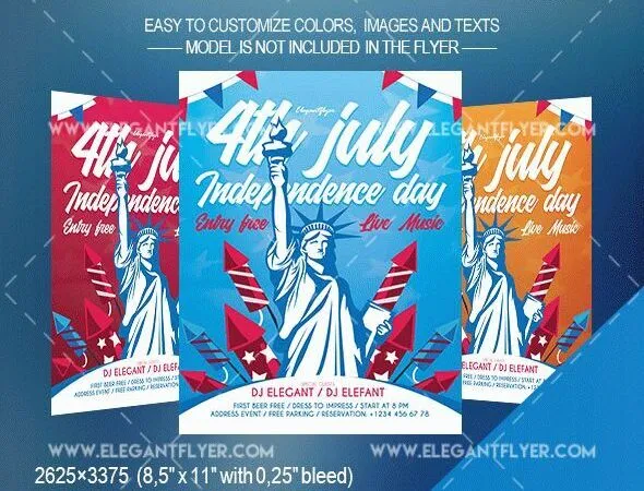 Festive Illustrated Independence Day Event Flyer Template 1