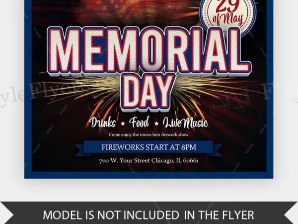 Festive Memorial Day Event Flyer Template 1