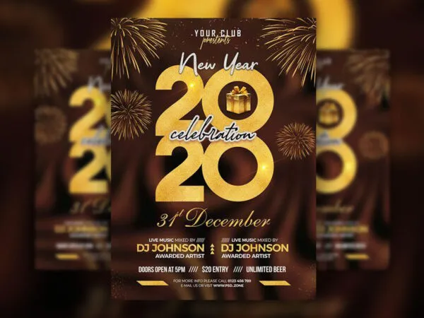 Festive New Years Eve Event Flyer Template 1