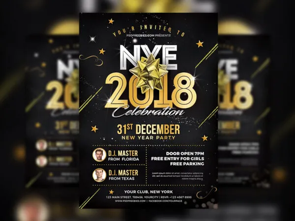 Festive Starry New Year Event Flyer Template 1