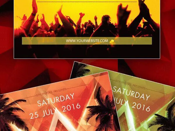 Festive Tropical Summer Party Flyer Template 1