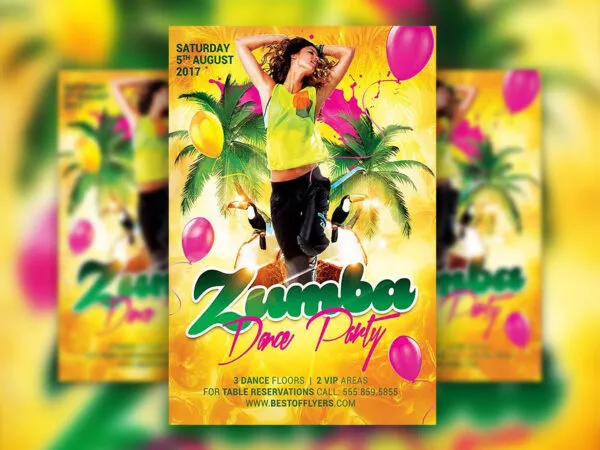 Festive Zumba Dance Party Flyer Template 1