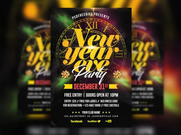 Festive and Mystical New Years Eve Party Template 1