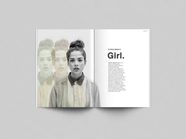 Five Mockups Showing Front Back Cover and Inside of Magazine 1