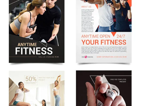 Five Modern Fitness Flyers Templates 1