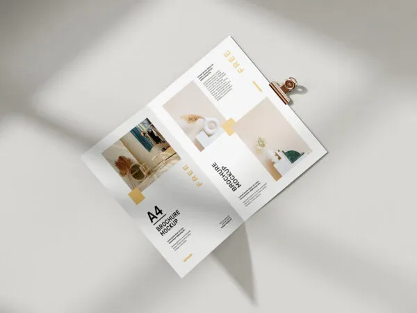 Five Realistic Folded A4 Brochure Mockups 1