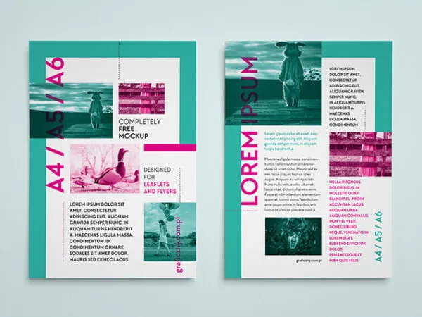 Five Simple Vertical Leaflet Mockups 1