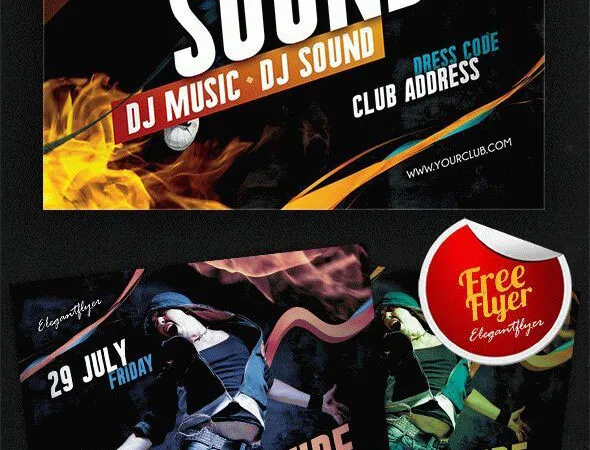 Flame Border Bold Party Flyer Template and Facebook Cover 1