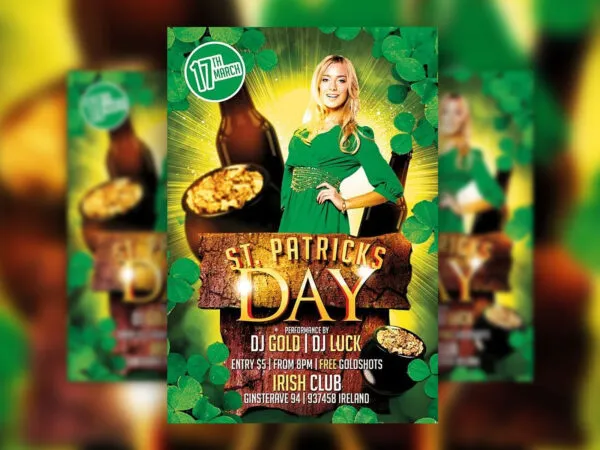Flashy St. Patricks Day Flyer Template 1