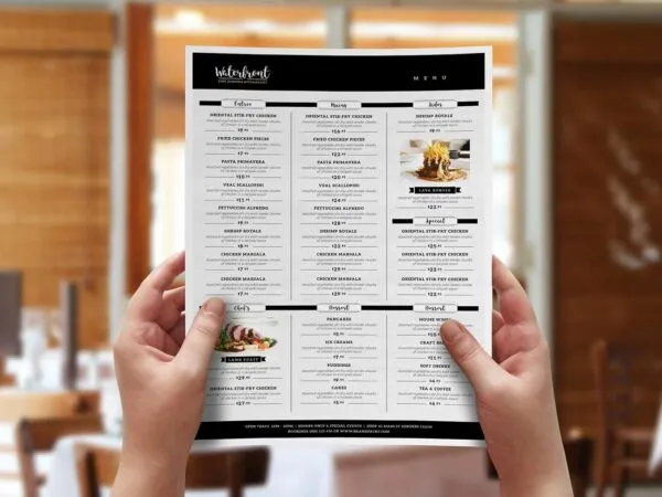 Flat Black Themed 3 Column Menu Template 1