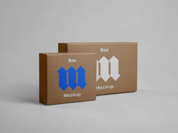 Flat Box Mockups Lying on Its Side 1