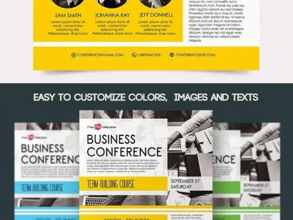 Flat Corporate Style Business Conference Flyer Template 1