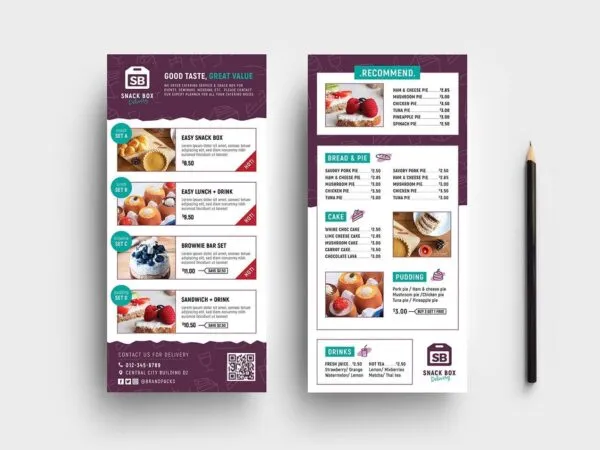 Flat DL Menu Rack Card Template 1