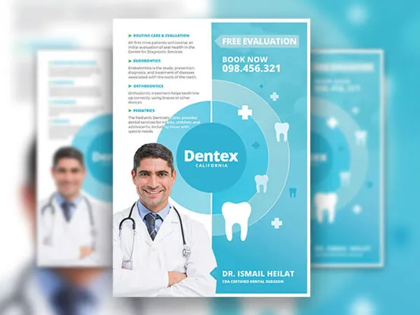 Flat Dentistry and Pharmaceutical Flyer Template 1