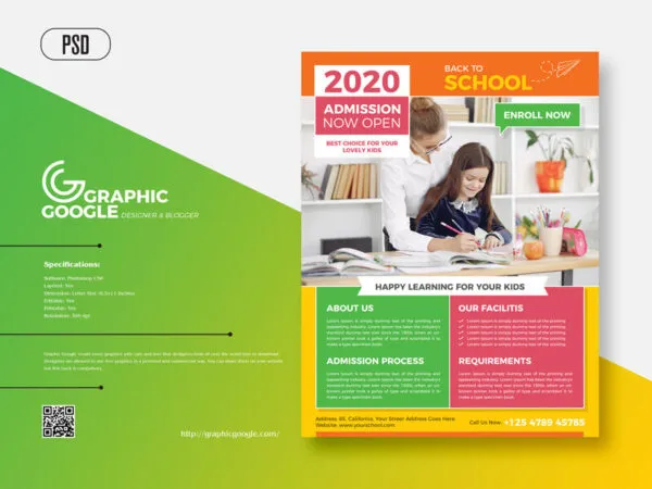 Flat Education Flyer Template 1