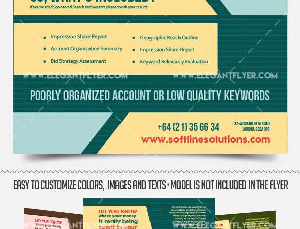 Flat Geometric Corporate Flyer Along with Facebook Cover Templates 1