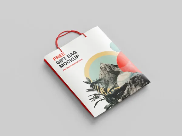 Flat Gift Bag Mockups in 4 Different Views 1