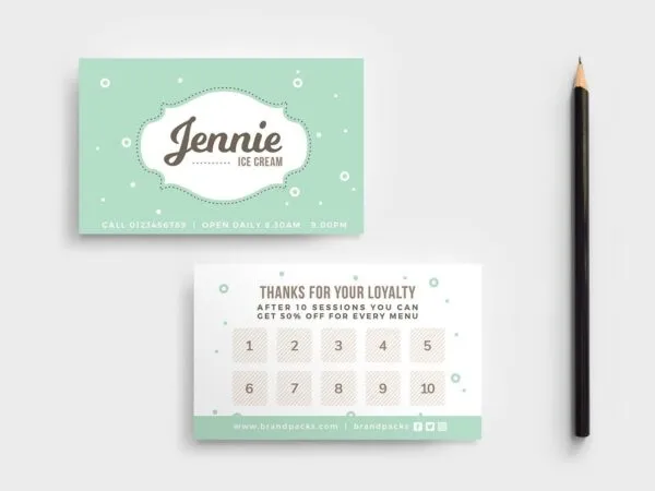 Flat Horizontal Loyalty Card Templates 1