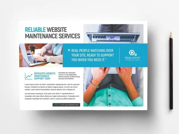 Flat Landscape Corporate Poster and Business Card Templates 1