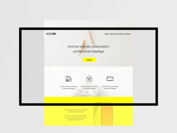 Flat Website Presentation in Striking Colors Mockup 1