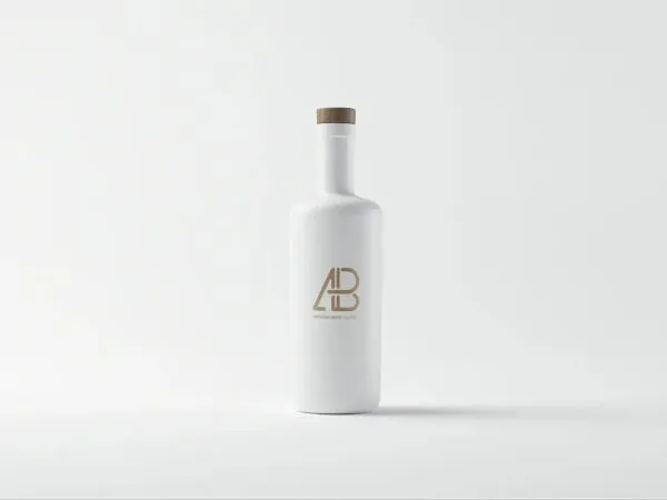 Flawless White Bottle Mockup Placed on a Solid Background 1