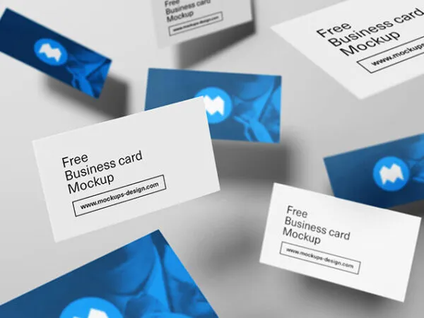 Flipped Business Cards Shading the Background Mockup 1