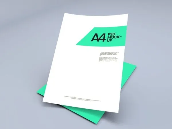 Floating A4 Letterhead Paper Mockup 1