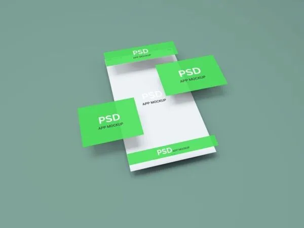 Floating App Display Mockup with Separate Parts 1