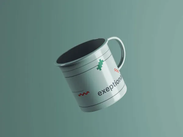 Floating Enamel Mug Mockup in Facing Sight 1