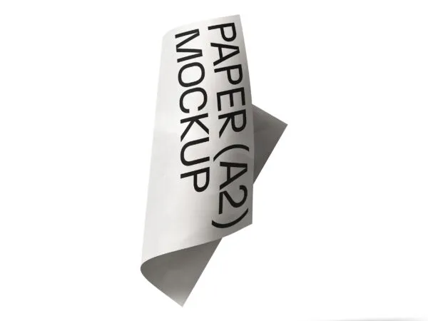 Floating Folded Paper Mockup in Front View 1