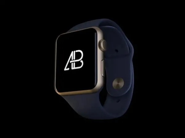 Floating Golden Apple Watch Series Two Mockup 1