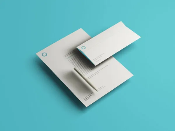 Floating Identity Card and Paper Mockup with Pen 1