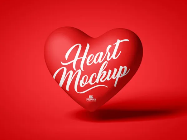 Floating Minimal Heart Balloon Mockup 1