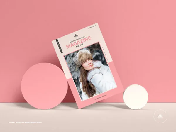 Floating Modern Cover Branding Magazine Mockup 1