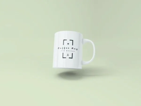 Floating Round Coffee Mug Mockup 1