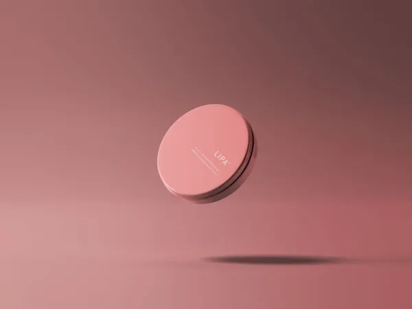 Floating Round and Seamless Lip Balm Tin Mockup 1