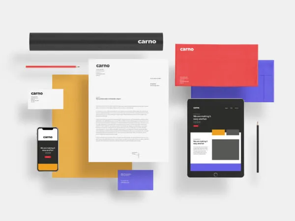 Floating Set of Stationery Branding in Top View Mockup 1